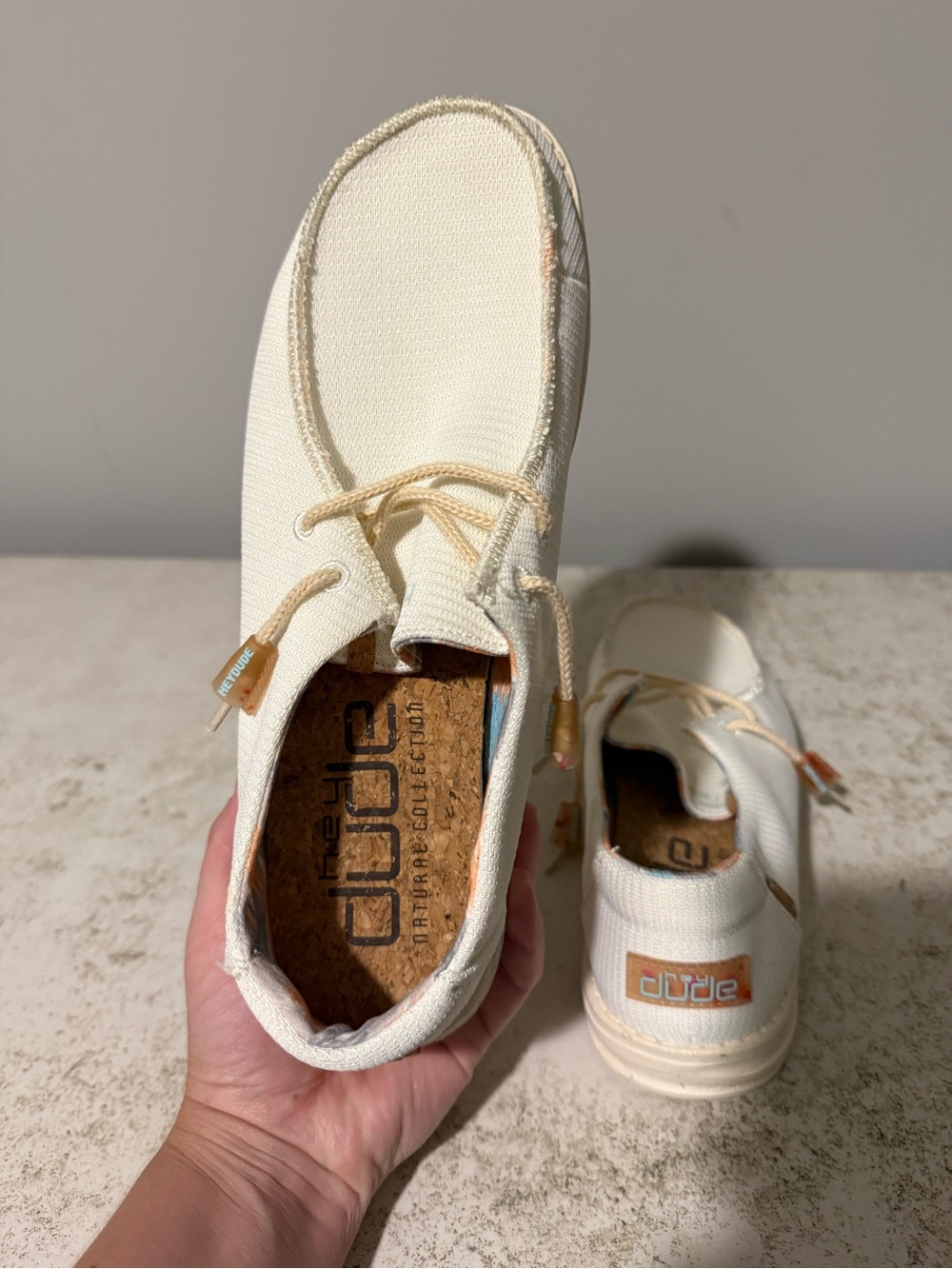 HEYDUDE Women's Wendy Eco Sox White slip-on shoes, Size 11 - Picture 7 of 10
